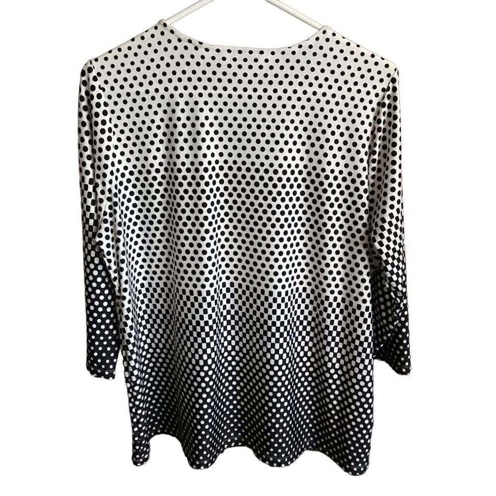Allison Taylor size 1X white black polka dot 3/4 sleeve New with tags - Picture 2 of 4